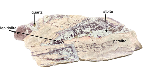 Pegmatite from the Sinclair mine near Norseman, Western Australia. Specimen is 88 cm long.